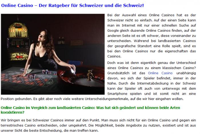 Schweizer casinos review